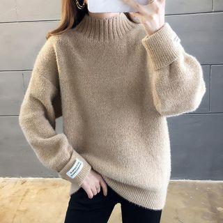 Appliqu  Mock-neck Sweater