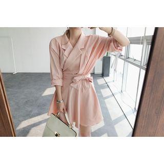 Tie-waist Wrap-front Minidress