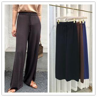 High Waist Wide-leg Knit Pants