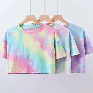 Tie-dyed Short-sleeve Cropped T-shirt