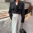 Single-breasted Flap Cropped Blazer