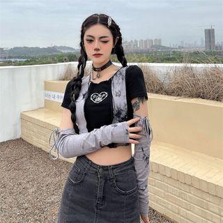 Tie-dye Lettering Cropped Top