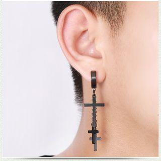 Stainless Steel Cross Fringed Earring