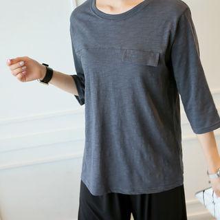 Flap-front Cotton T-shirt