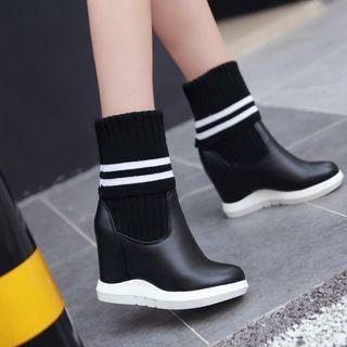 Two-way Platform Hidden Wedge Short Boots