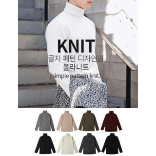 Rib-knit Turtleneck Sweater