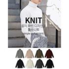 Rib-knit Turtleneck Sweater