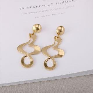 Asymmetric Hollow Drop Earring 1 Pair - As Shown In Figure - One Size