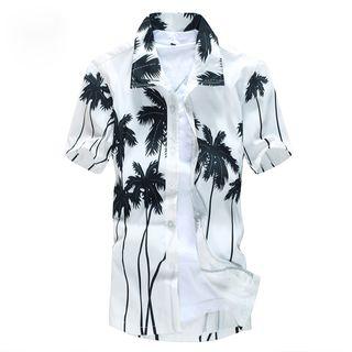 Palm Tree Print Short-sleeve Shirt