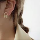 Hoop Ear Stud 1 Pair - S925 Silver Needle - Gold - One Size