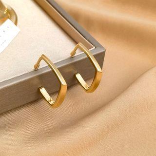 Geometry Drop Earring 1 Pair - S925silver Earring - Gold - One Size