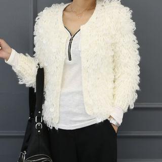 Boucl -knit Cardigan