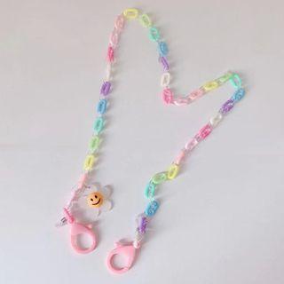 Flower Acrylic Surgical Mask Chain Pink & Blue & Green & Yellow - One Size