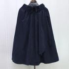 Lace-up Waist Ruffled Midi Skirt