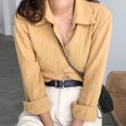 Collared Button-up Blouse