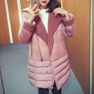 Faux Suede Panel Coat