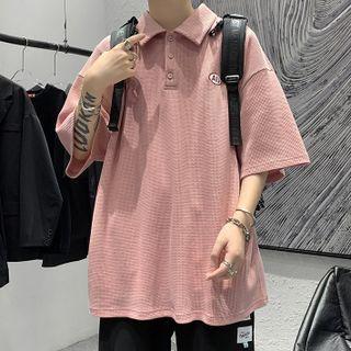 Plain Lettering Polo Shirt