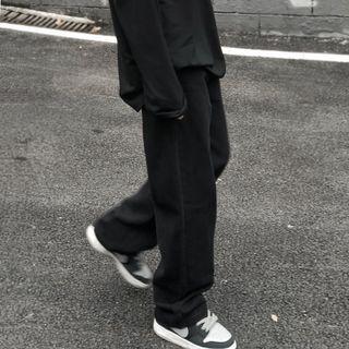 High Waist Plain Straight Leg Jeans