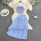 Set: Plaid Camisole + High Waist Skirt