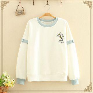 Round-neck Duck Printed Top