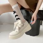 Platform Mary Jane Shoes / Bow Clip / Set