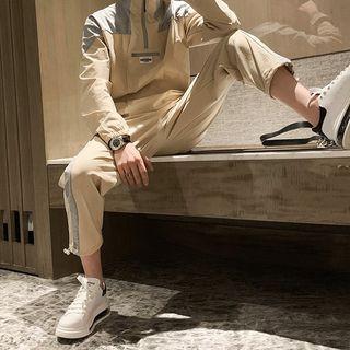 Set: Half-zip Pullover + Straight-cut Pants