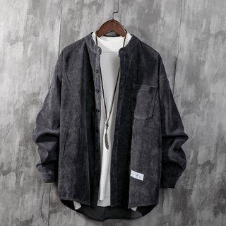 Corduroy Band-neck Shirt Jacket