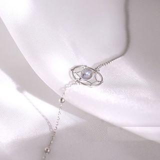 925 Sterling Silver Faux Crystal Dream Catcher Bracelet