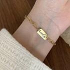 Lettering Stainless Steel Bracelet Gold - One Size