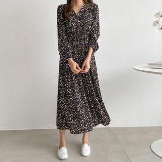 Band-waist Leopard Tiered Dress
