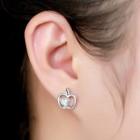 Rhinestone Apple Stud Earrings