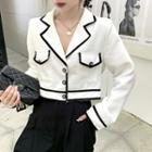 Color-block Jacket White - One Size