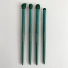 Set Of 4: Makeup Brush With Case Set Of 5 - 4 Pcs Makeup Brush & 1 Pc Case - Green & Transparent - One Size