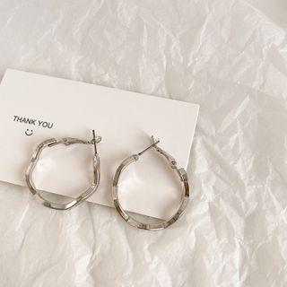 Hook Earring 1 Pair - Silver - S