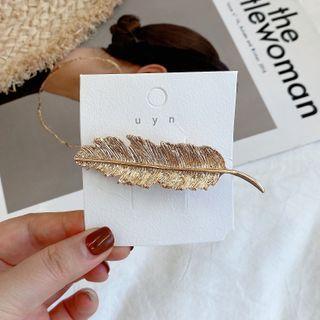 Feather Alloy Hair Clip Gold - One Size