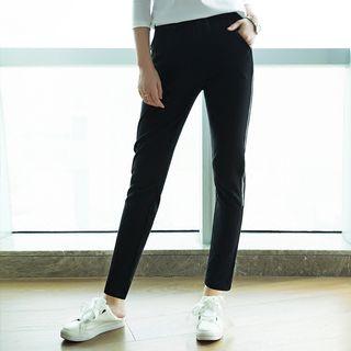 Contrast-trim Cropped Skinny Pants