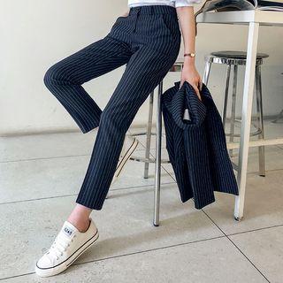 Pinstripe Formal Tapered Dress Pants