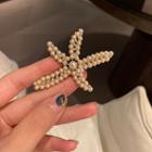 Faux Pearl Starfish Hair Clip 1 Pc - Faux Pearl Starfish Hair Clip - One Size