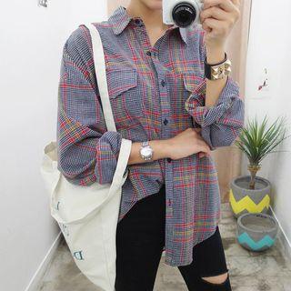 Flap-pocket Plaid Shirt