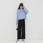 Striped Shirt / Cropped Straight-fit Pants