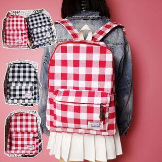 Tweed Check Zip Backpack