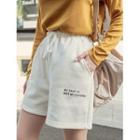 Letter Fleece-lined Shorts