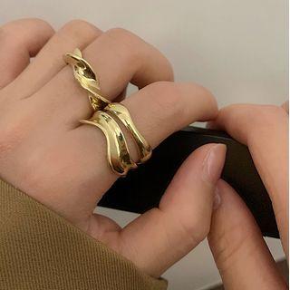 Geometric / Twisted / Layered Alloy Ring / Set