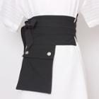 Pouch Detail Sash Belt Suit Fabric - Black - One Size