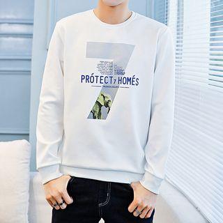 Elephant Print Lettering Pullover