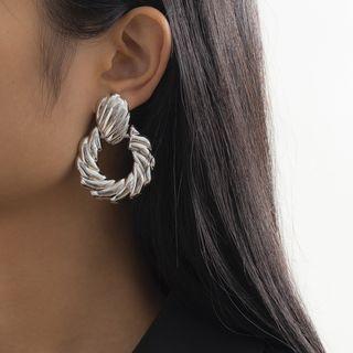 Textured Alloy Drop Earring