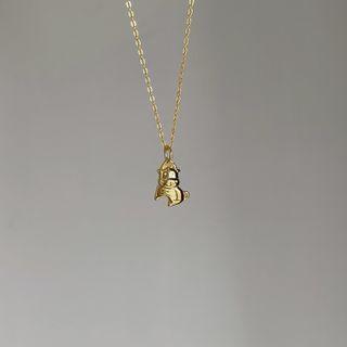 Ox Pendant Sterling Silver Necklace L319 - Gold - One Size
