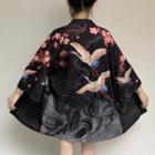 3/4-sleeve Crane Print Jacket