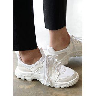 Neoprene Faux-suede Trim Sneakers