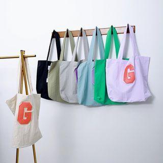 Letter Appliqu  Shopper Bag